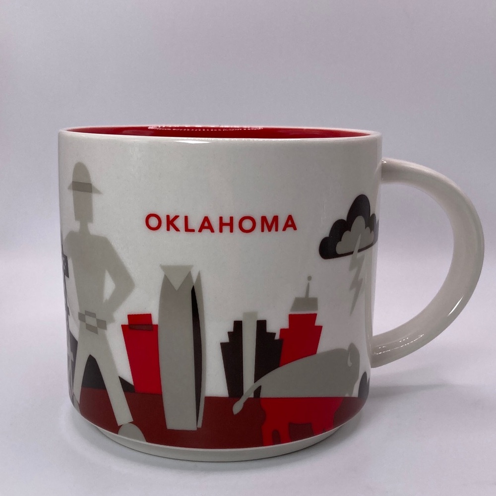 Starbucks Oklahoma You Are Here Collection YAH Mug 14oz Red Interior